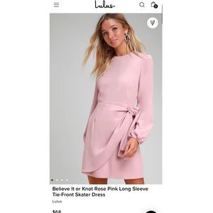 Rose Pink Long Sleeve Tie-Front Dress
Lulus